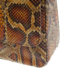 Tom Ford Orange Python Leather Carine Flap Bag