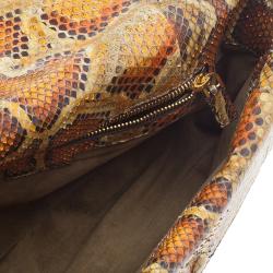 Tom Ford Orange Python Leather Carine Flap Bag
