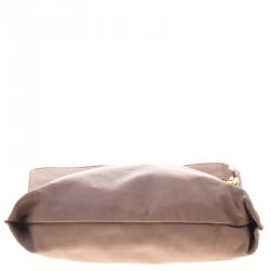 Pre Owned Tom Ford Blush Nude Leather Large Fold Over Alix Tote