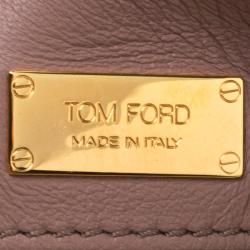 Pre Owned Tom Ford Blush Nude Leather Large Fold Over Alix Tote