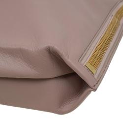 Pre Owned Tom Ford Blush Nude Leather Large Fold Over Alix Tote