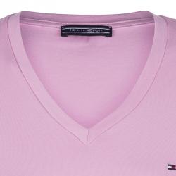 Tommy Hilfiger Pink Logo V Neck Tshirt M