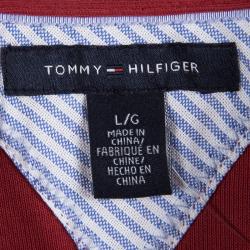 Tommy Hilfiger Red Cotton Polo T-Shirt Dress L
