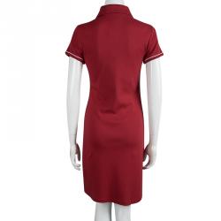 Pre Owned Tommy Hilfiger Red Cotton Polo T-Shirt Dress L