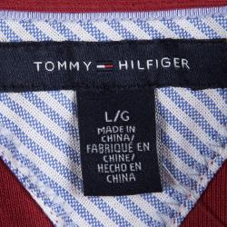Pre Owned Tommy Hilfiger Red Cotton Polo T-Shirt Dress L