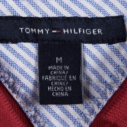 Pre Owned Tommy Hilfiger Red Cotton Polo T-Shirt Dress M