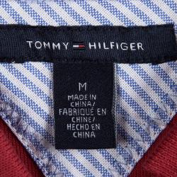 Pre Owned Tommy Hilfiger Red Cotton Polo T-Shirt Dress M