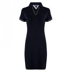 Pre Owned Tommy Hilfiger Navy Blue Cotton Polo T-Shirt Dress M