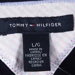 Pre Owned Tommy Hilfiger Navy Blue Cotton Polo T-Shirt Dress L