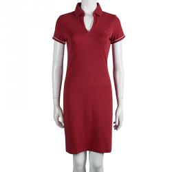 Tommy Hilfiger Red Cotton Polo T-Shirt Dress S