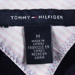 Pre Owned Tommy Hilfiger Navy Blue Cotton Polo T-Shirt Dress M