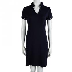 Tommy Hilfiger Navy Blue Cotton Polo T-Shirt Dress M
