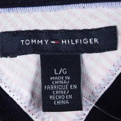 Pre Owned Tommy Hilfiger Navy Blue Cotton Polo T-Shirt Dress L