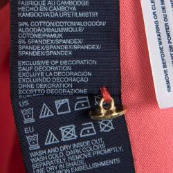 Pre Owned Tommy Hilfiger Pink Sequin Logo Detail Short Sleeve Polo T-Shirt L