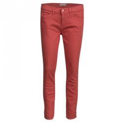 Tory Burch Jasper Red Washed Denim Skinny Ankle Grazer Jeans M