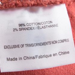Pre Owned Tory Burch Jasper Red Washed Denim Skinny Ankle Grazer Jeans S/M