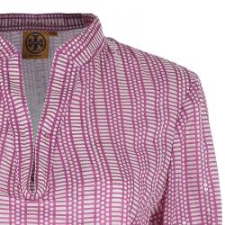 Tory Burch Stephanie Mandarin Collar Printed Tunic Top M