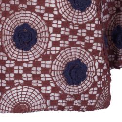 Pre Owned Tory Burch Crochet Silk Top L 