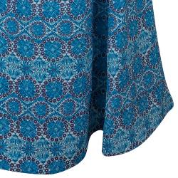 Pre Owned Tory Burch Blue Mosaic Printed Maxi Skirt M