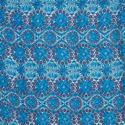 Pre Owned Tory Burch Blue Mosaic Printed Maxi Skirt M