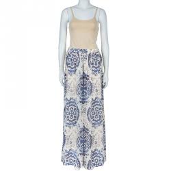 Tory Burch Soraya White Printed Maxi Skirt M