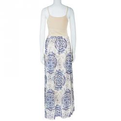 Tory Burch Soraya White Printed Maxi Skirt M