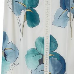 Pre Owned Tory Burch Kendra White Floral Printed Maxi Skirt M