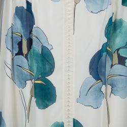 Pre Owned Tory Burch Kendra White Floral Printed Maxi Skirt M