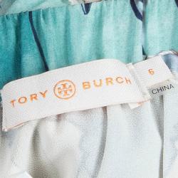 Pre Owned Tory Burch Kendra White Floral Printed Maxi Skirt M