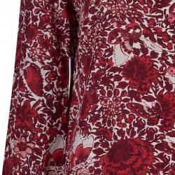 Pre Owned Tory Burch Cora Red Floral Print Shirt S