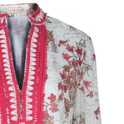 Pre Owned Tory Burch White Floral Print Tunic Dress M