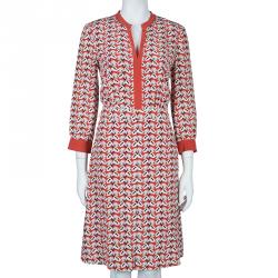 Tory Burch Red Abstract Print Dress M