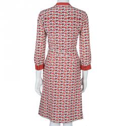 Tory Burch Red Abstract Print Dress M