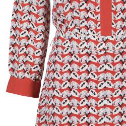 Tory Burch Red Abstract Print Dress M