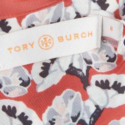 Tory Burch Red Abstract Print Dress M