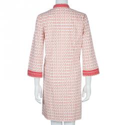 Pre Owned Tory Burch Red Print Tunic Dress M