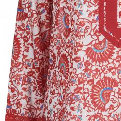 Pre Owned Tory Burch Red Printed Tunic Top M