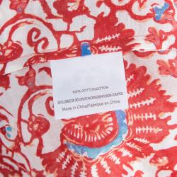 Pre Owned Tory Burch Red Printed Tunic Top M