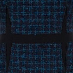 Pre Owned Tory Burch Sloane Blue and Green Tweed Dress S