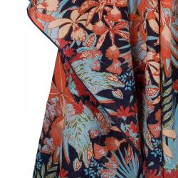 Tory Burch Calathea Multicolor Print Beach Dress Short Kaftan M/L