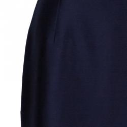 Pre Owned Tory Burch Heather Navy Blue Embellished Dress S