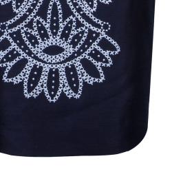 Pre Owned Tory Burch Lily Navy Blue Embroidered Dress M