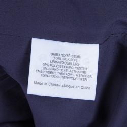 Pre Owned Tory Burch Lily Navy Blue Embroidered Dress M