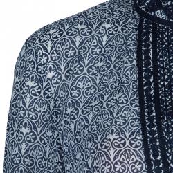 Pre Owned Tory Burch Blue Carinthia Tunic Top L