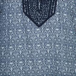 Pre Owned Tory Burch Blue Carinthia Tunic Top L