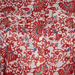 Pre Owned Tory Burch Red Brigitte Printed Shirt Dress S