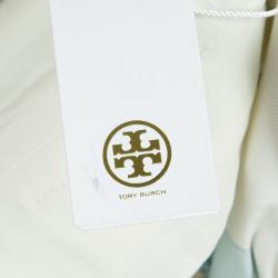 Pre Owned Tory Burch White Floral Print Wide Leg Eliza Pants S