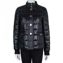 Pre Owned Tory Burch Black Colin Quilted Bomber Jacket M