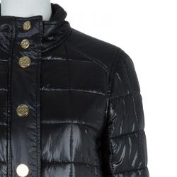 Pre Owned Tory Burch Black Colin Quilted Bomber Jacket M