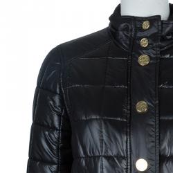 Pre Owned Tory Burch Black Colin Quilted Bomber Jacket M